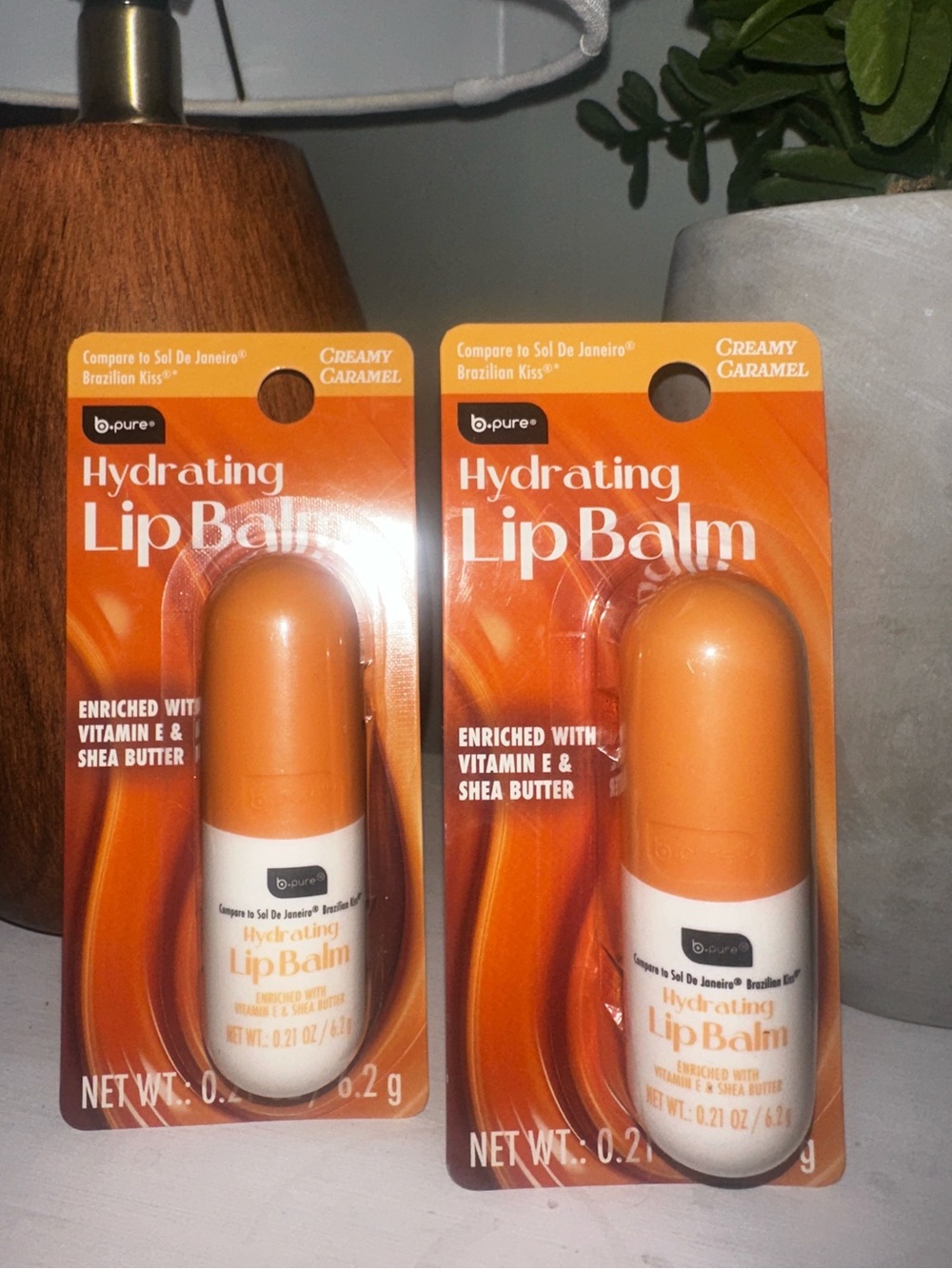 B.Pure Pack of 2 Hydrating Lip Balm VIRAL Creamy Caramel Bpure b pure